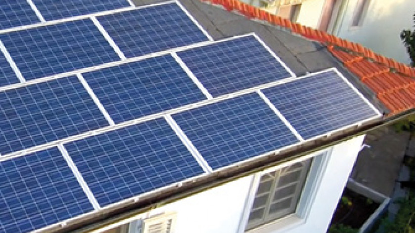 Solar panels on roof